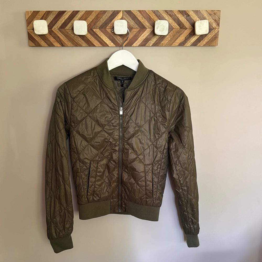 Romeo & Juliet Couture Khaki Quilted Jacket
